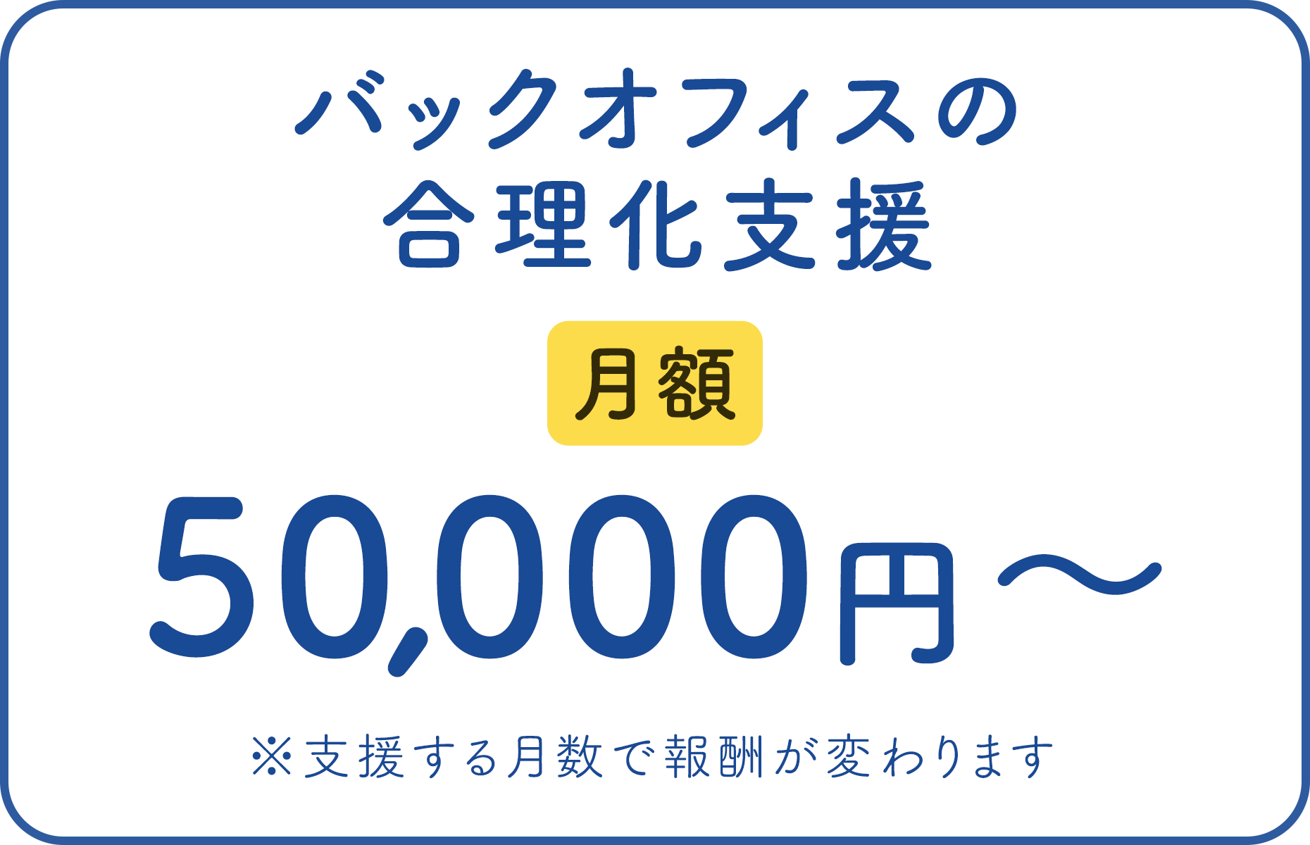 バックオフィスの合理化支援 月額50,000円〜
