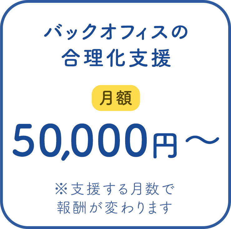 バックオフィスの合理化支援 月額50,000円〜